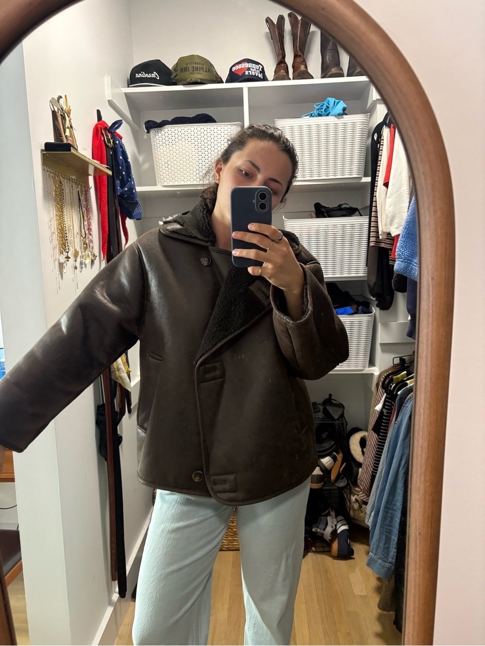 Urban Outfitters Dark Brown Faux Shearling Jacket